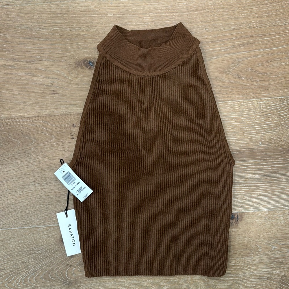 Aritzia Babaton Sculpt Knit Mockneck Halter